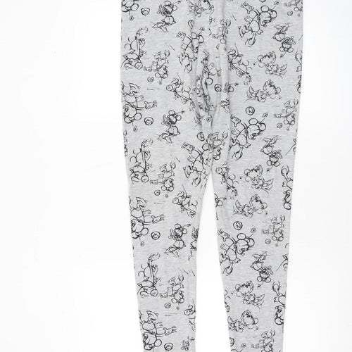 Disney Women Grey Minnie Mouse Lounge Pants L 16/18 Cotton Blend