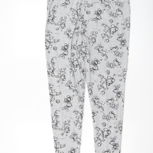 Disney Women Grey Minnie Mouse Lounge Pants L 16/18 Cotton Blend
