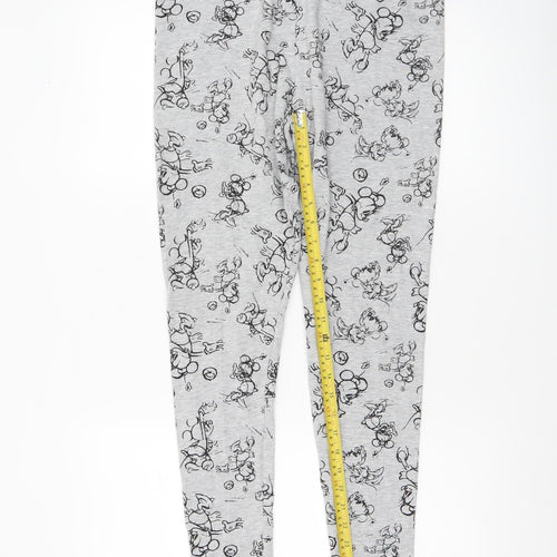 Disney Women Grey Minnie Mouse Lounge Pants L 16/18 Cotton Blend
