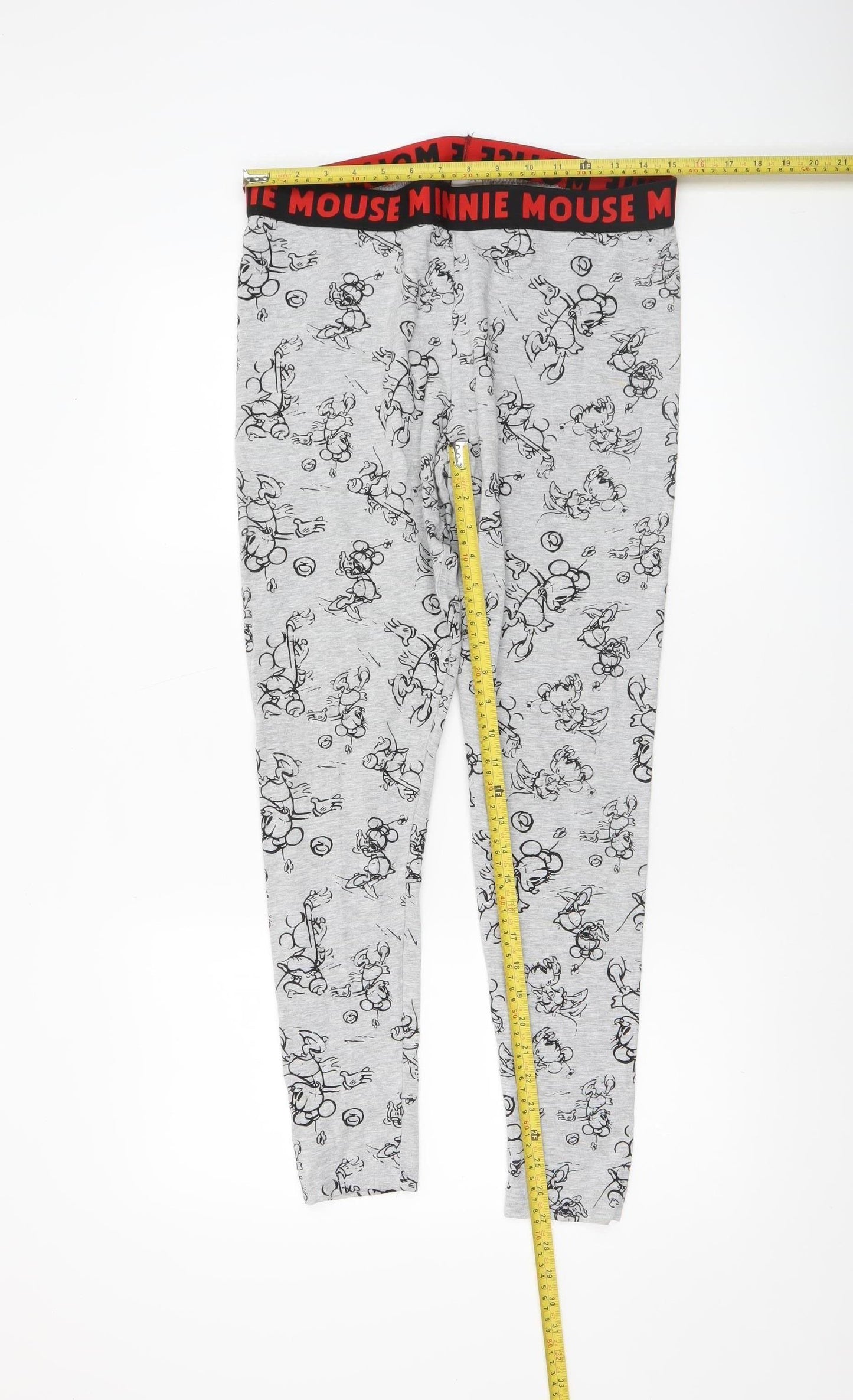 Disney Women Grey Minnie Mouse Lounge Pants L 16/18 Cotton Blend
