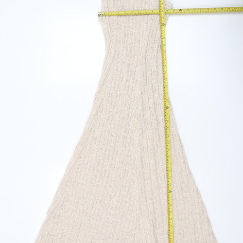 EDITED Women Beige Long Knit Slip Dress Size 10 Sleeveless Summer