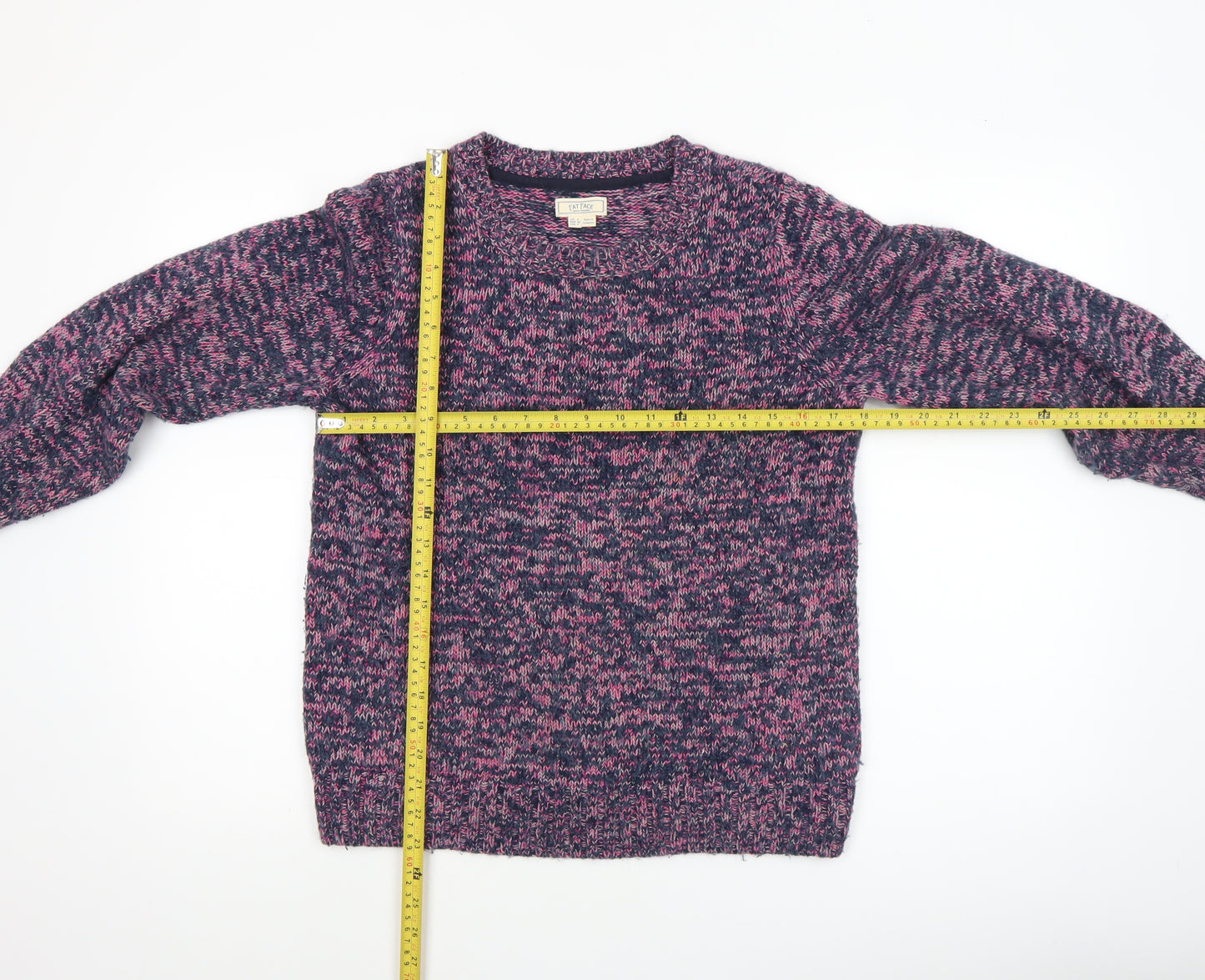 Fat Face Womens Multicoloured Cotton Blend Chunky Knit Jumper Size 8