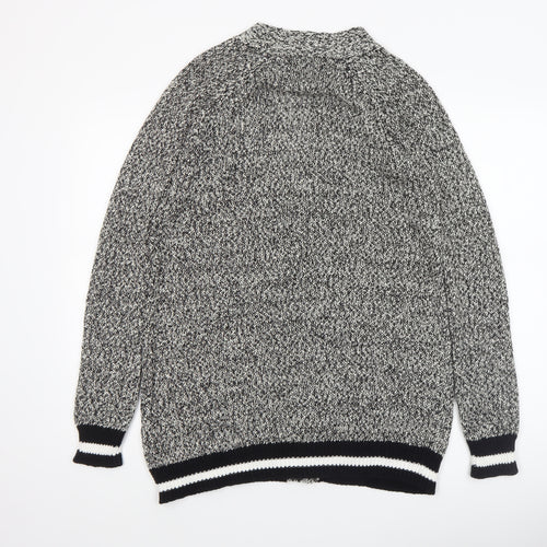 Oui Womens Grey Knit Open Front Cardigan Size 12