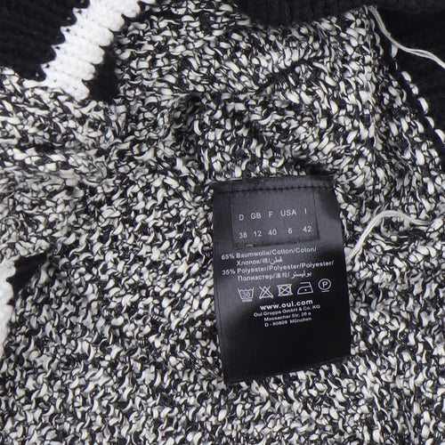 Oui Womens Grey Knit Open Front Cardigan Size 12