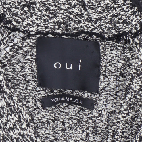 Oui Womens Grey Knit Open Front Cardigan Size 12