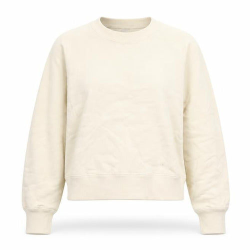 Uniqlo Women Beige Cotton Crew Neck Pullover Sweatshirt XS