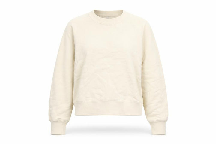 Uniqlo Women Beige Cotton Crew Neck Pullover Sweatshirt XS