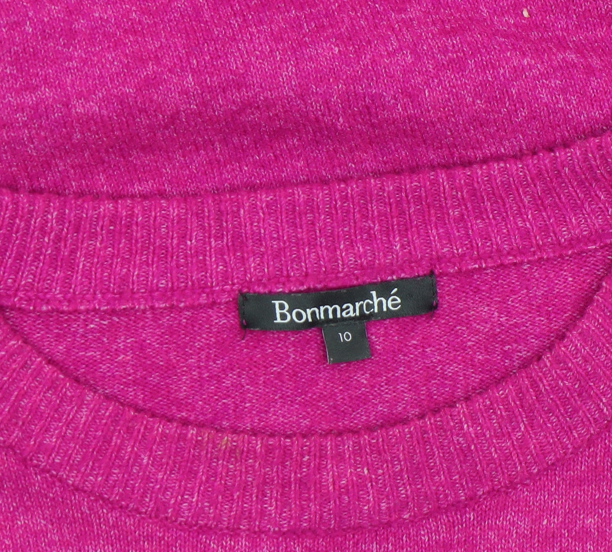 Bonmarché Women's Pink Beaded Crew Neck Long Sleeve Pullover Jumper Size 10