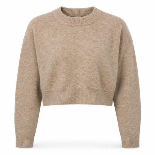 Zara Women Beige Wool Blend Crew Neck Knit Jumper L