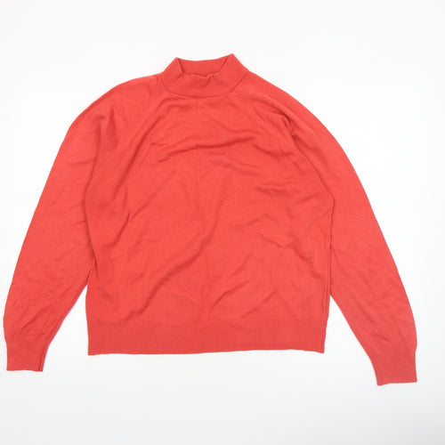 Jessica Reid Women’s Red Wool Mock Neck Jumper Size 16