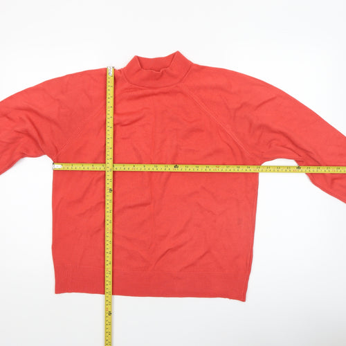 Jessica Reid Women’s Red Wool Mock Neck Jumper Size 16