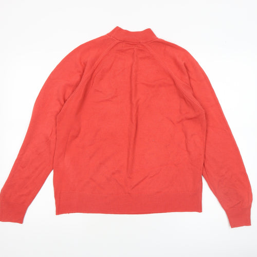 Jessica Reid Women’s Red Wool Mock Neck Jumper Size 16