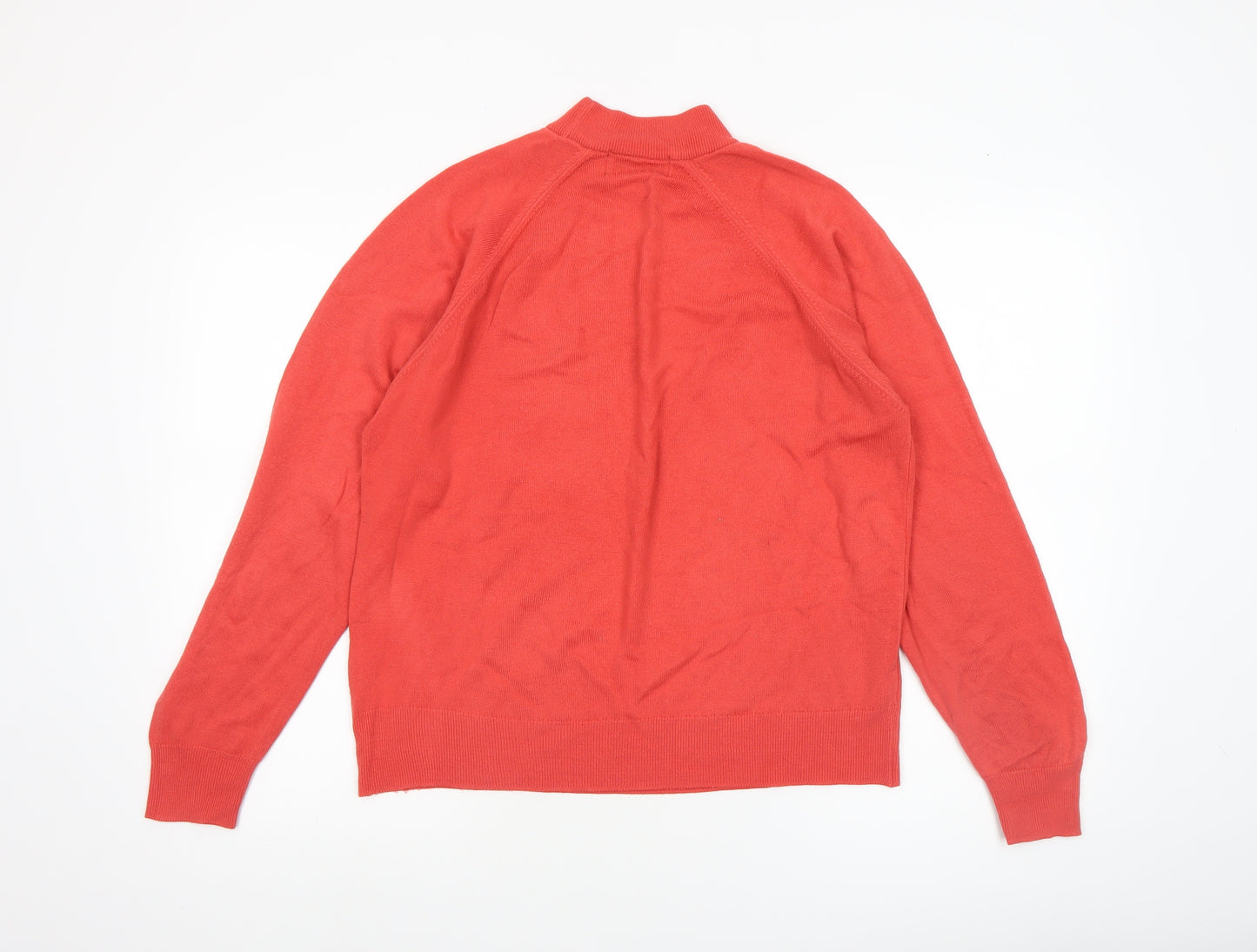 Jessica Reid Women’s Red Wool Mock Neck Jumper Size 16