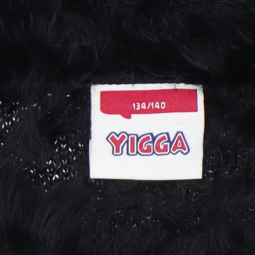 Yigga Girls Black Star Fuzzy Pullover Jumper Size 134/140 Polyamide Blend