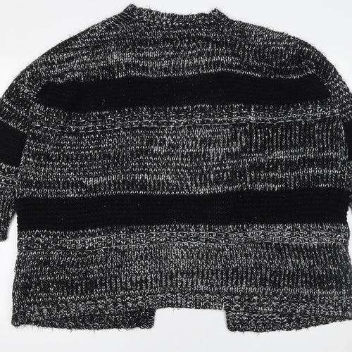 BDG Women's Black Chunky Knit Striped Open Cardigan Size S