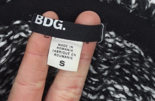 BDG Women's Black Chunky Knit Striped Open Cardigan Size S