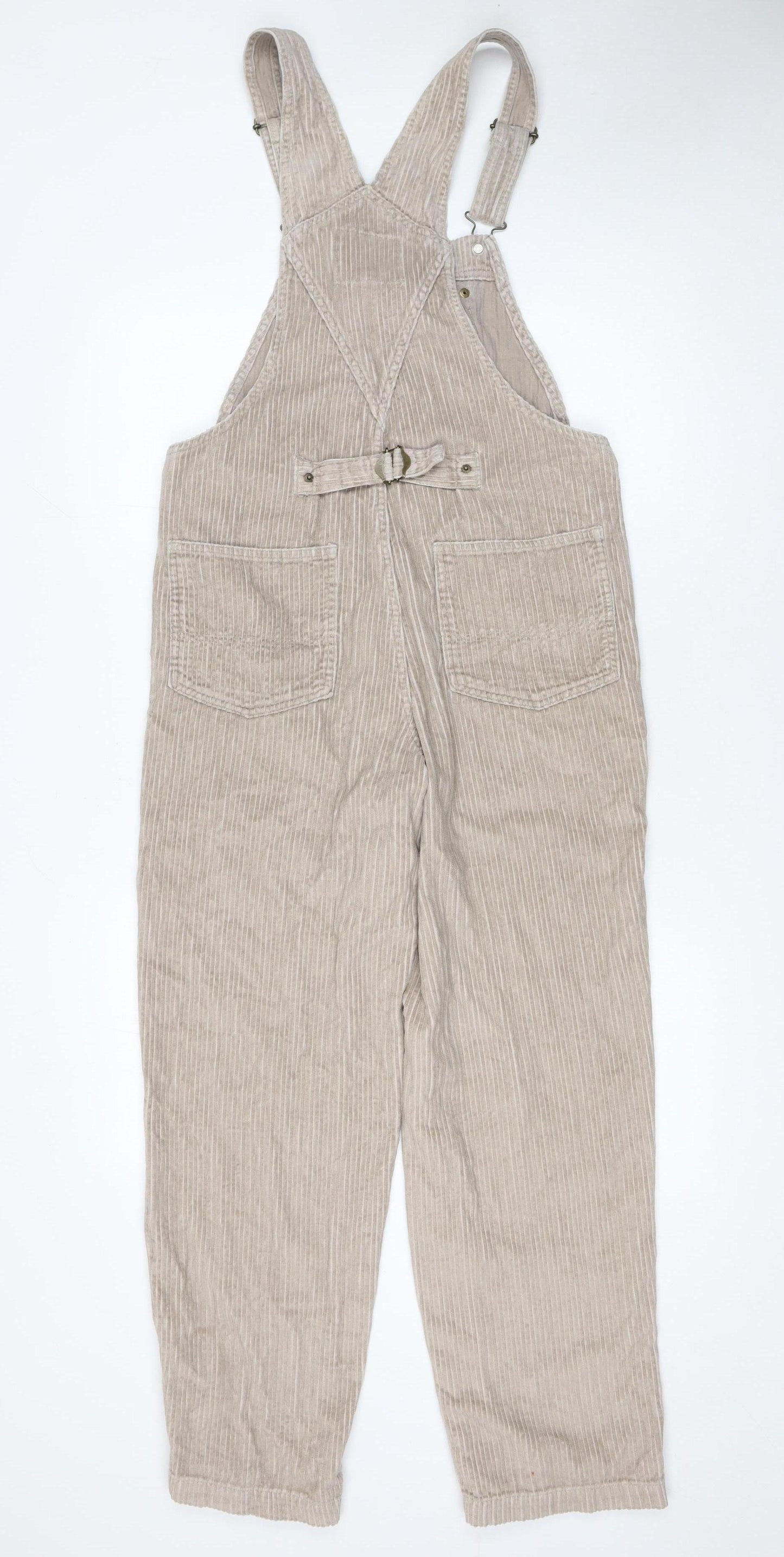 Express Women’s Beige Corduroy Dungaree Jumpsuit XS Adjustable Straps