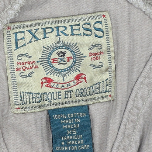 Express Women’s Beige Corduroy Dungaree Jumpsuit XS Adjustable Straps