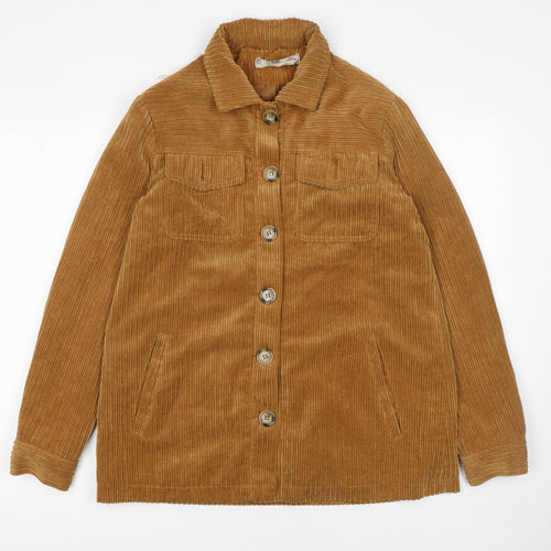 K.Zell Women Brown Corduroy Button Blazer Jacket Size S