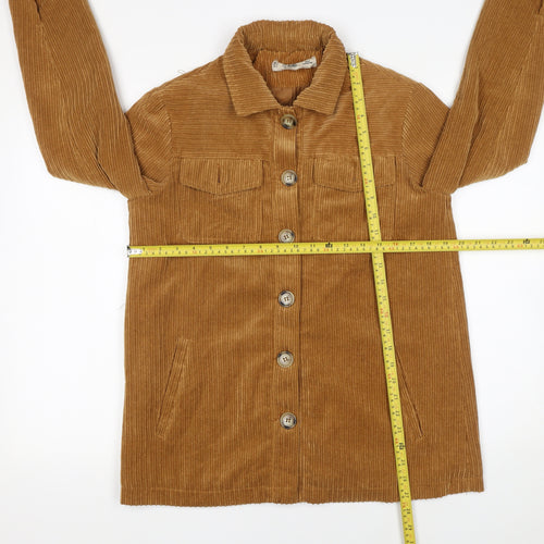 K.Zell Women Brown Corduroy Button Blazer Jacket Size S