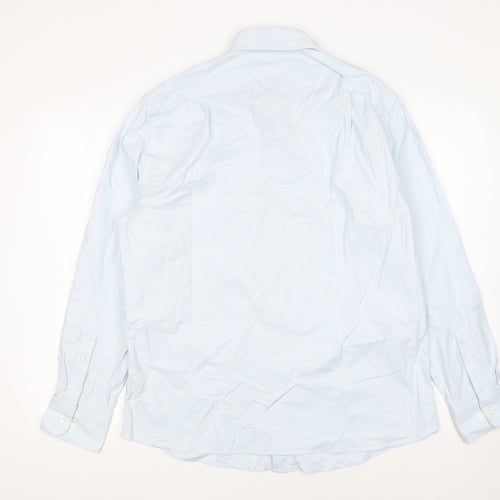 Charles Tyrwhitt Men's Blue Slim Fit Non-Iron Dress Shirt Large