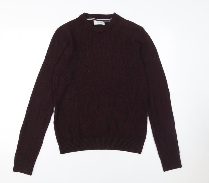Jack & Jones Men’s Brown Cotton Crew Neck Pullover Jumper Size S