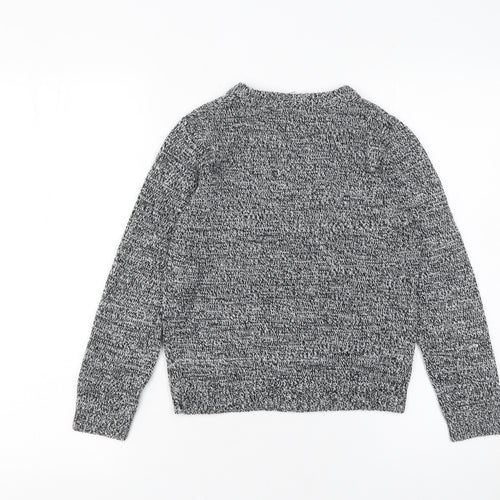 Lily & Dan Boys Grey Christmas Snowman Jumper 7-8 Years Acrylic Knit