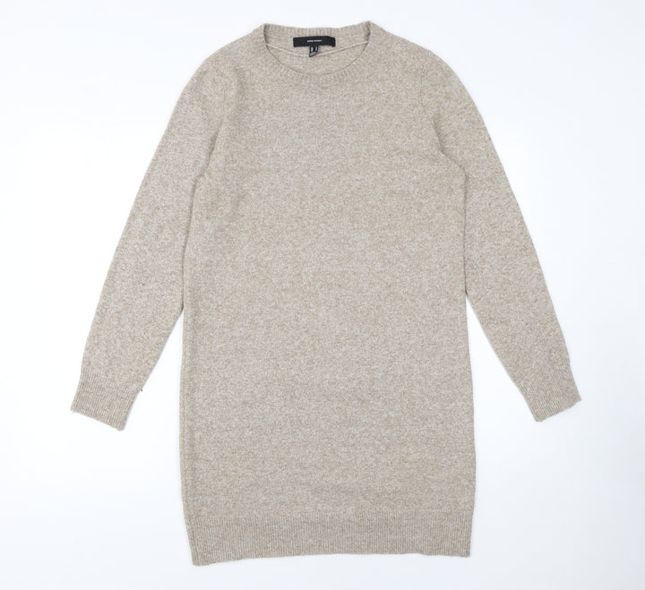 Vero Moda Women's Beige Knit Jumper Dress Medium