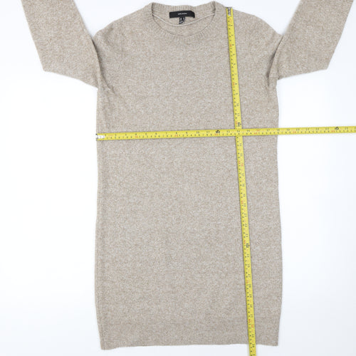 Vero Moda Women's Beige Knit Jumper Dress Medium