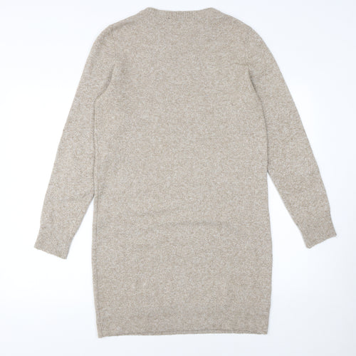 Vero Moda Women's Beige Knit Jumper Dress Medium
