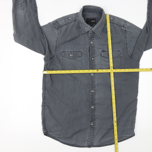 Hurley Men’s Grey Button-Up Long Sleeve Casual Shirt Size M