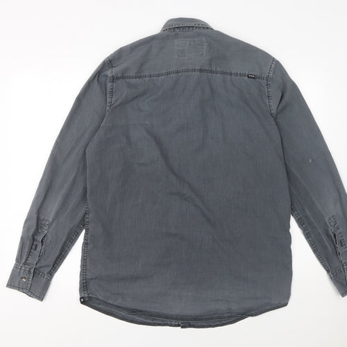 Hurley Men’s Grey Button-Up Long Sleeve Casual Shirt Size M