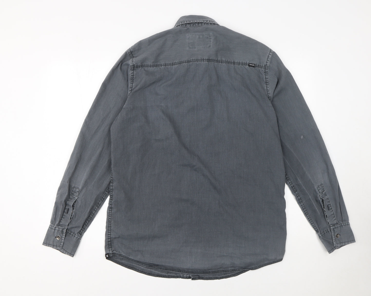 Hurley Men’s Grey Button-Up Long Sleeve Casual Shirt Size M