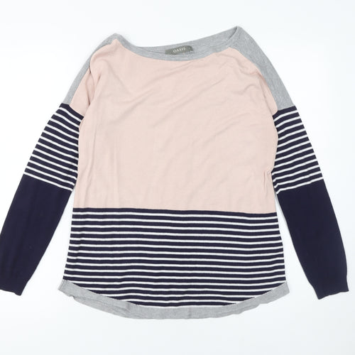 Oasis Womens Multicoloured Striped Boat Neck Jumper Size S