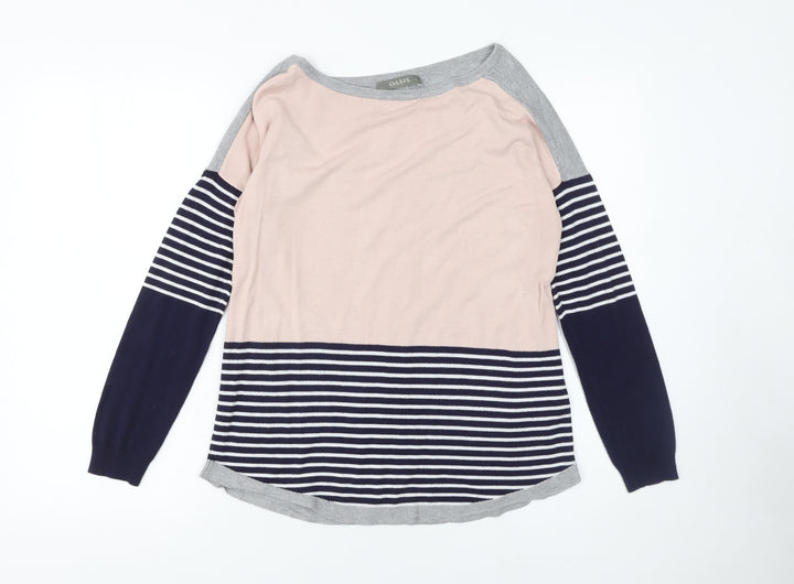 Oasis Womens Multicoloured Striped Boat Neck Jumper Size S
