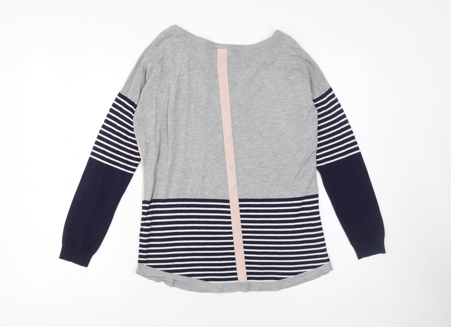 Oasis Womens Multicoloured Striped Boat Neck Jumper Size S
