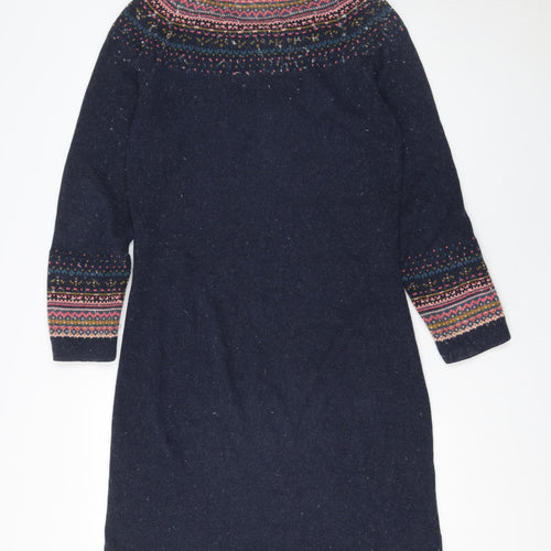 Brakeburn Womens Blue Fair Isle Knit Sweater Dress Size 12