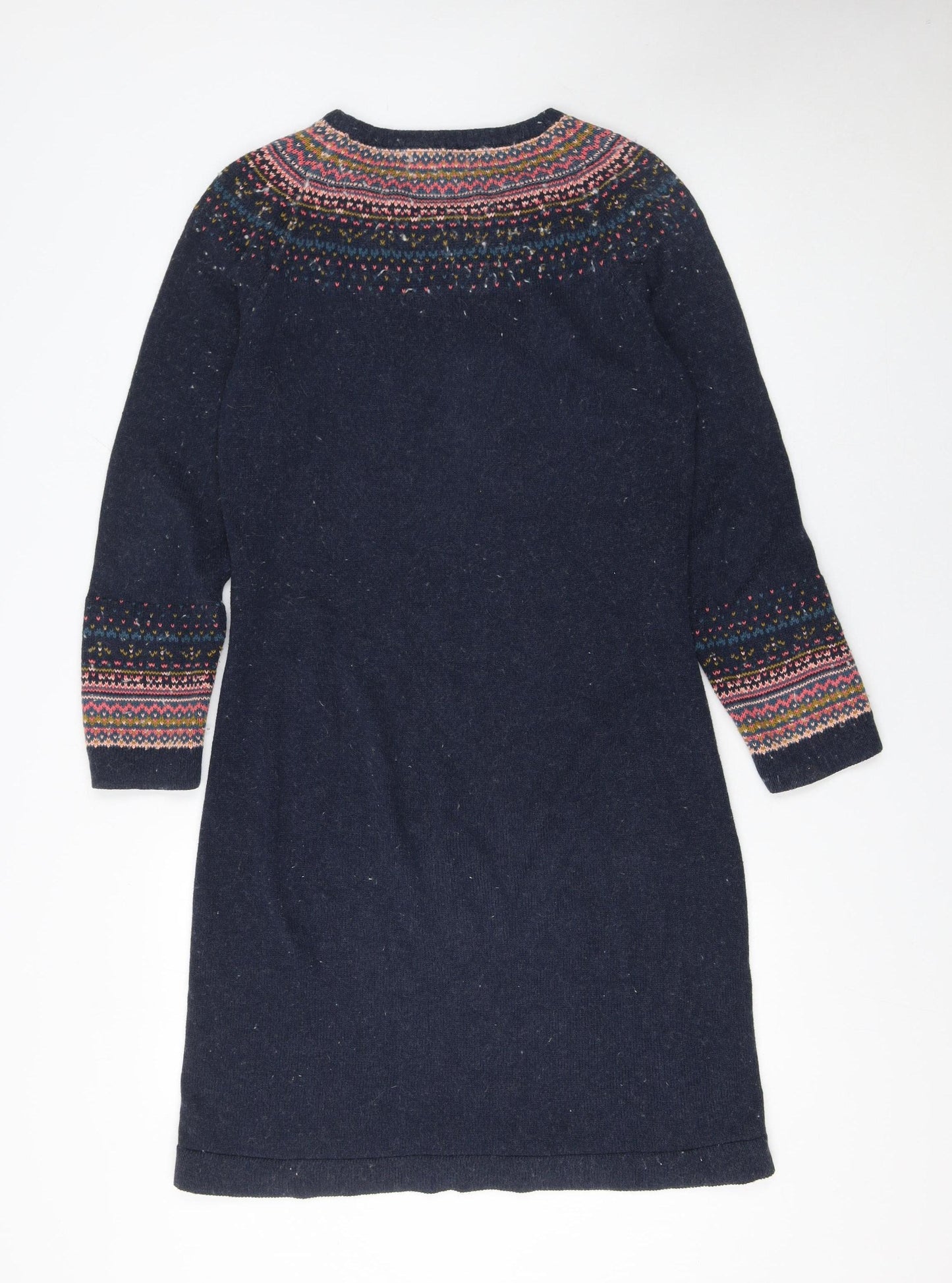 Brakeburn Womens Blue Fair Isle Knit Sweater Dress Size 12