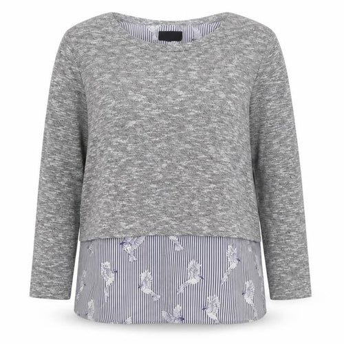 Wallis Women Grey Knit Pullover Jumper UK 16 with Bird Hem Detail