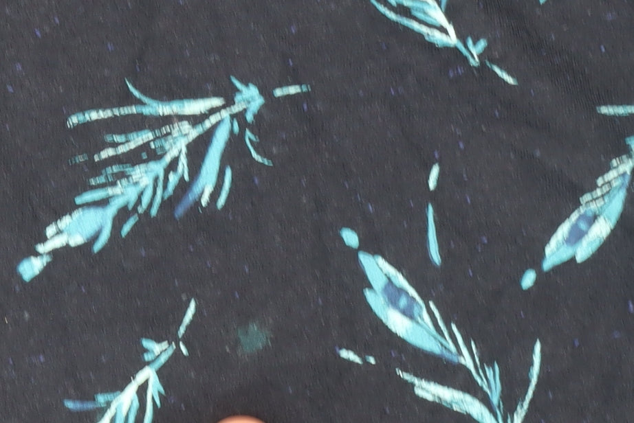 Marks and Spencer Women’s Blue Floral 3/4 Sleeve Cotton T-Shirt Size 16