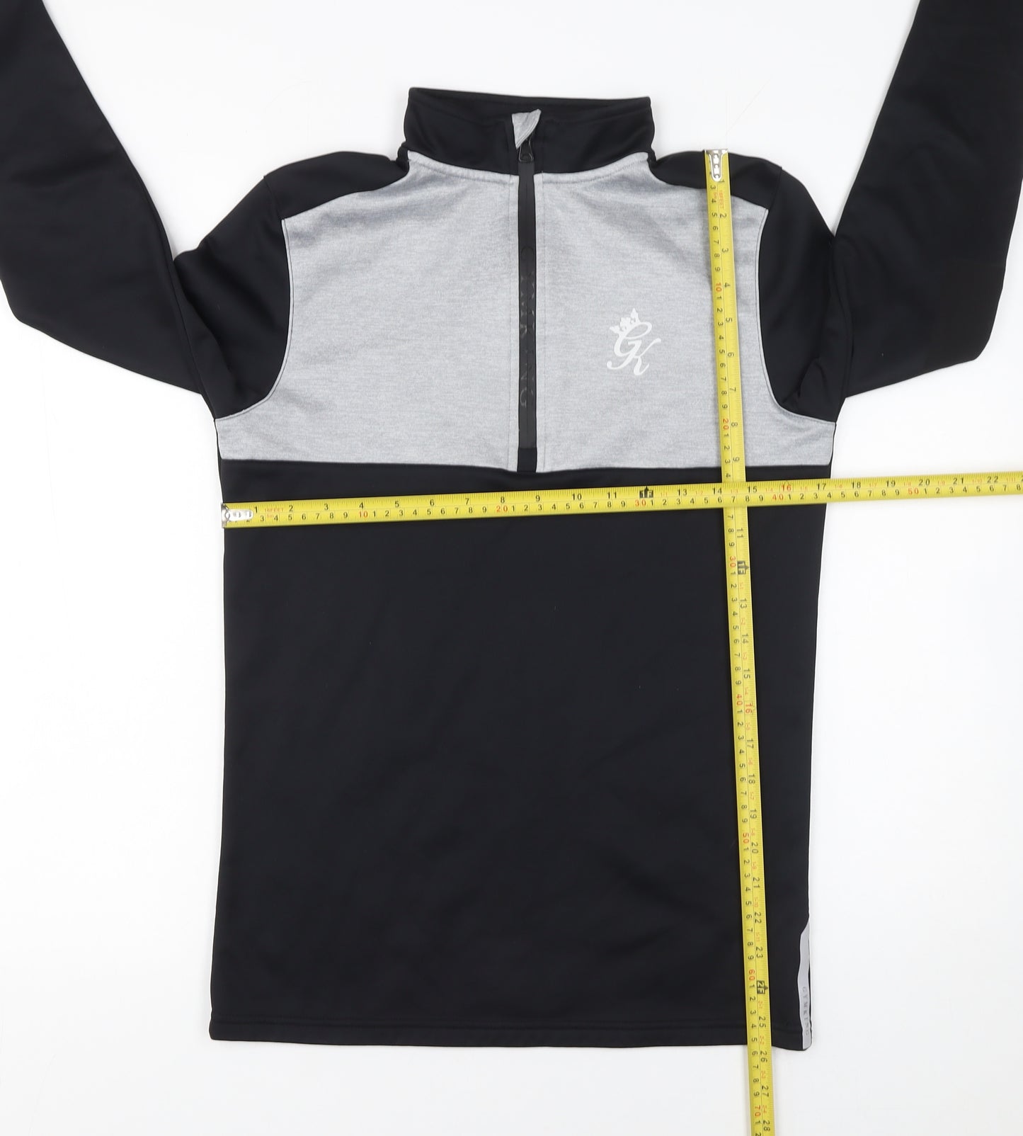 GymKing Men’s Black XS Half Zip Sports Sweatshirt Slim Fit Top