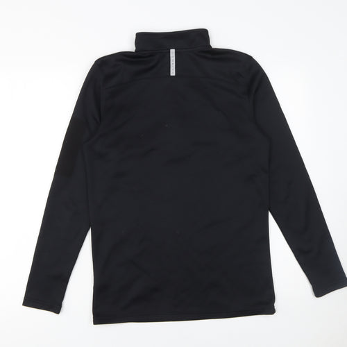 GymKing Men’s Black XS Half Zip Sports Sweatshirt Slim Fit Top
