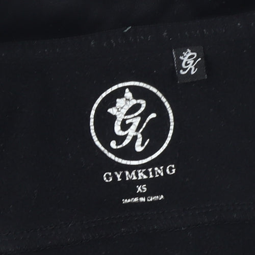 GymKing Men’s Black XS Half Zip Sports Sweatshirt Slim Fit Top