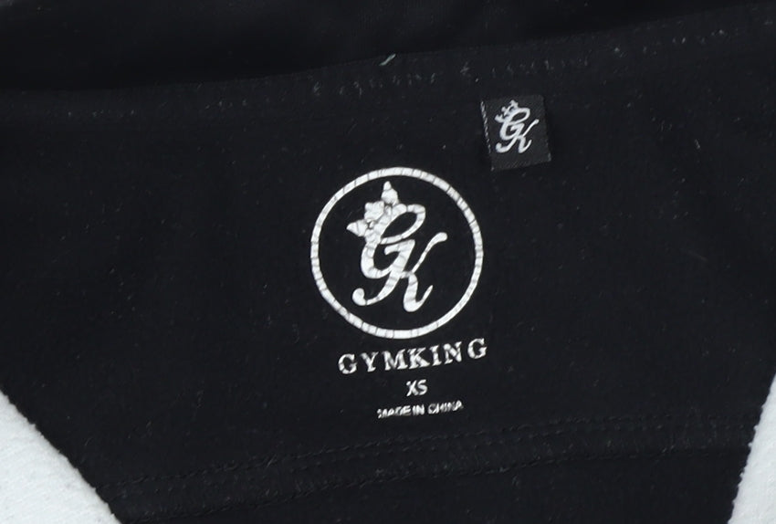 GymKing Men’s Black XS Half Zip Sports Sweatshirt Slim Fit Top