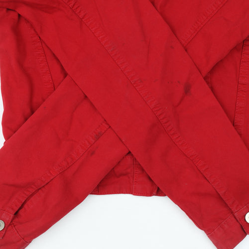 Sponge Women's Red Cotton Cropped Button Jacket Size M
