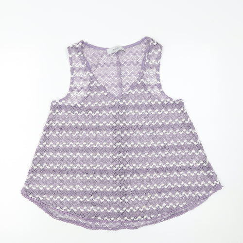 Next Women Purple Knit Camisole Tank Top Size 6 V-Neck Sleeveless