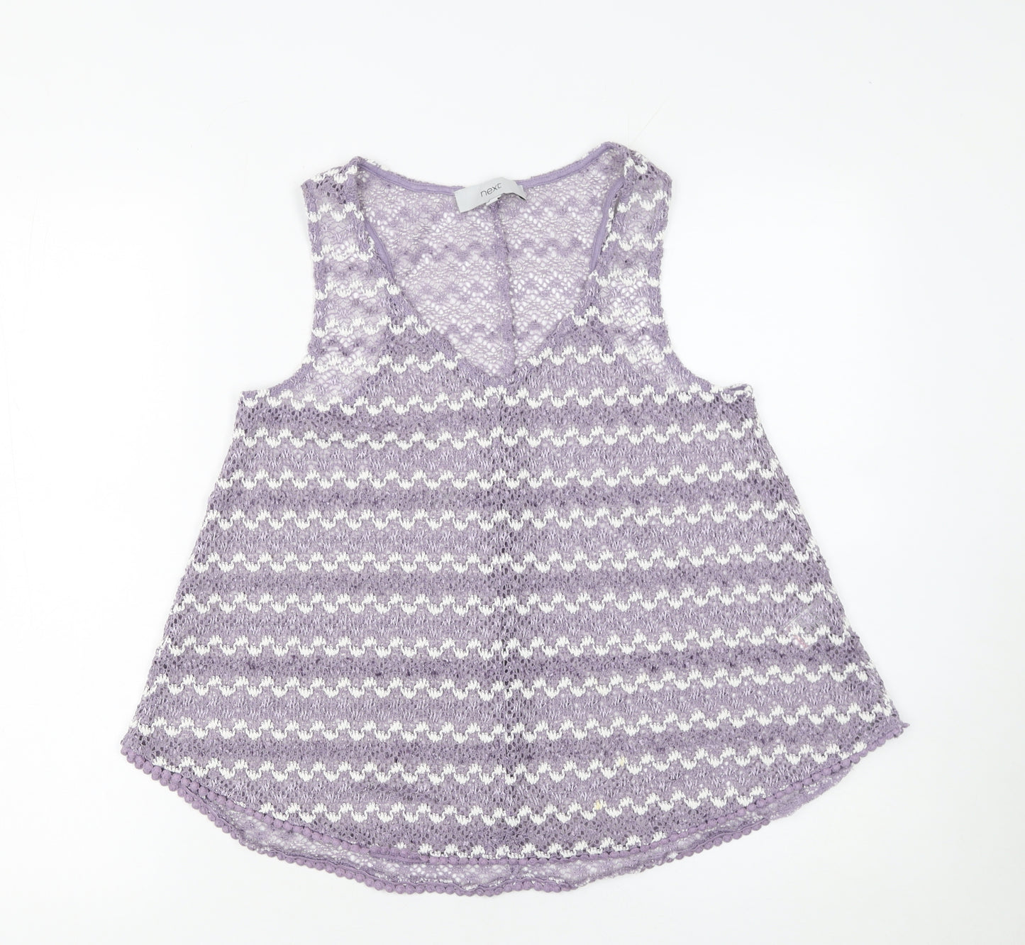 Next Women Purple Knit Camisole Tank Top Size 6 V-Neck Sleeveless