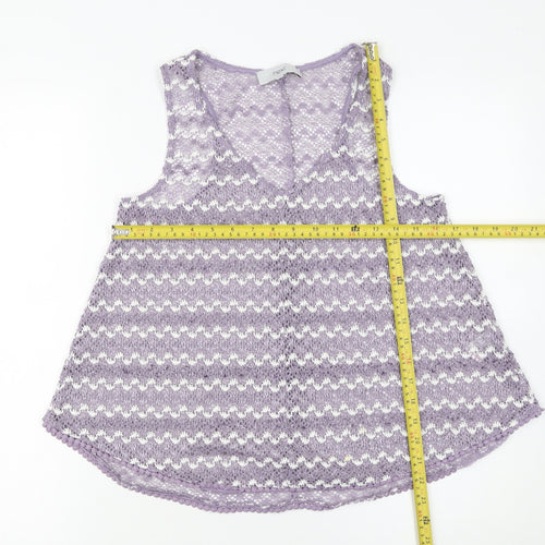 Next Women Purple Knit Camisole Tank Top Size 6 V-Neck Sleeveless
