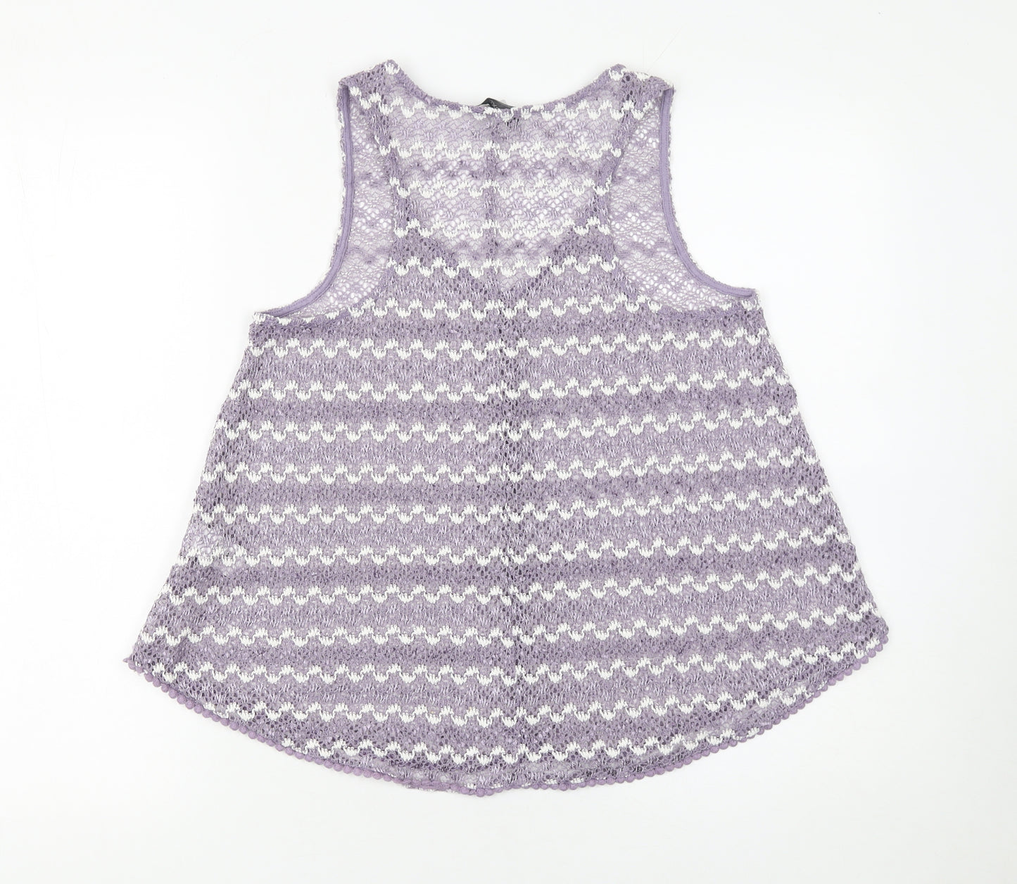 Next Women Purple Knit Camisole Tank Top Size 6 V-Neck Sleeveless