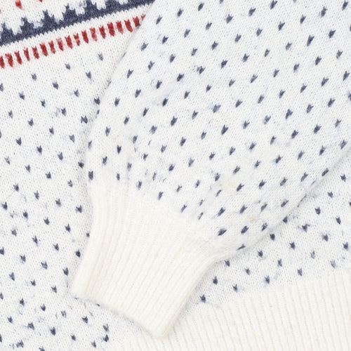 Abercrombie & Fitch Womens Ivory Fair Isle Knit Jumper Size S
